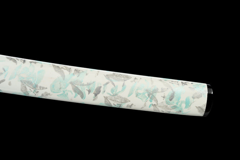 "Bamboo" Japanese Sword, High Performance Manganese Steel with Blood Groove & Mirror Finish (103cm Overall), Non-Sharpened Collectible Sword for Display & Gift, Includes Brocade Box