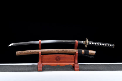 "Bamboo Tiger Katana" Japanese Sword with Exclusive Bronze Tsuba & Mirror Finish (103cm Overall), Non-Sharpened Collectible Sword for Display & Gift