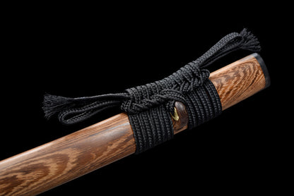 "Bamboo Tiger Katana" Japanese Sword with Exclusive Bronze Tsuba & Mirror Finish (103cm Overall), Non-Sharpened Collectible Sword for Display & Gift