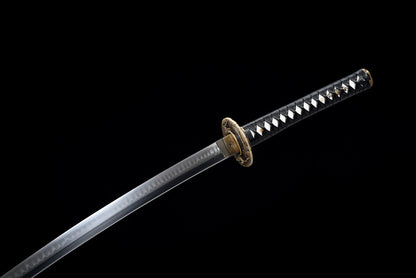 "Bamboo Tiger Katana" Japanese Sword with Exclusive Bronze Tsuba & Mirror Finish (103cm Overall), Non-Sharpened Collectible Sword for Display & Gift