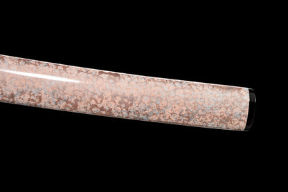 "Zhi Ruo" Japanese Samurai Sword, Hand-Polished Plain Blade & Lacquered Wood Sheath (102cm Overall), Non-Sharpened Collectible Sword for Display & Gift, Includes Brocade Box