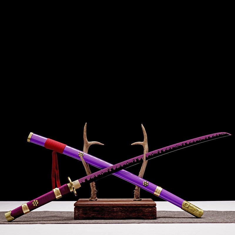 Purple Enma Style Anime Sword, 105cm 1045 Steel Blade Inspired by Classic Anime, Handcrafted Collectible for Display,Hand-forged katana