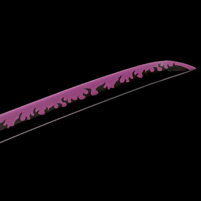 Purple Enma Style Anime Sword, 105cm 1045 Steel Blade Inspired by Classic Anime, Handcrafted Collectible for Display,Hand-forged katana
