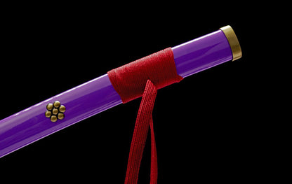 Purple Enma Style Anime Sword, 105cm 1045 Steel Blade Inspired by Classic Anime, Handcrafted Collectible for Display,Hand-forged katana